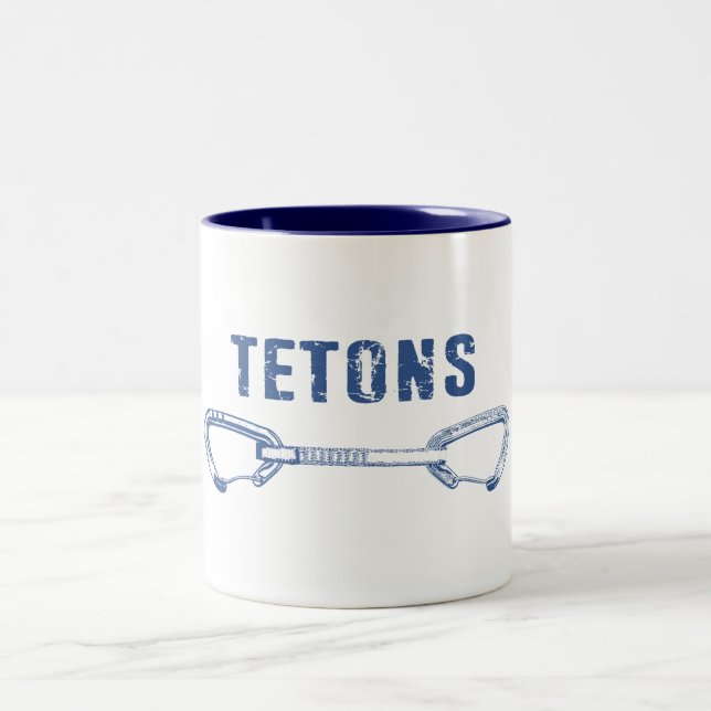 Caneca De Café Em Dois Tons Grand Tetons Subindo QuickDrake (Centro)