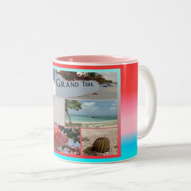 Caneca De Café Em Dois Tons Grand Turks e Caicos (Frente Esquerda)