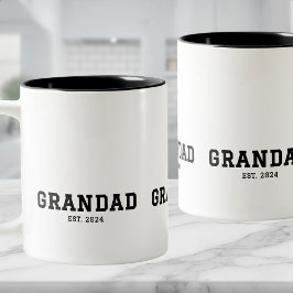 Caneca De Café Em Dois Tons Grandad Established New Grandad Gift
