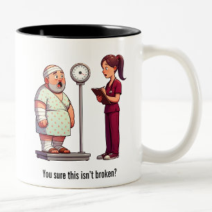Caneca De Café Em Dois Tons Grande Choque para um Paciente Grande