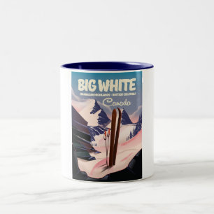 Caneca De Café Em Dois Tons Grande Colúmbia Britânica e Canadiana esqui.