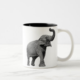 CANECA DE CAFÉ EM DOIS TONS GRANDE ELEFANTE ASIÁTICO - ELEFANTE INDIANO