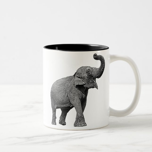 CANECA DE CAFÉ EM DOIS TONS GRANDE ELEFANTE ASIÁTICO - ELEFANTE INDIANO (Direita)