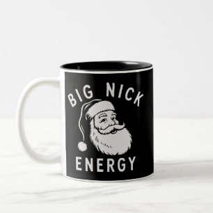Caneca De Café Em Dois Tons Grande Nick Energia Engraçado Xmas Gordo Papai Noe