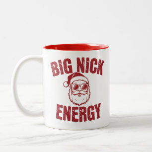 Caneca De Café Em Dois Tons Grande Nick Energy Engraçado Papais noeis rudes Pi