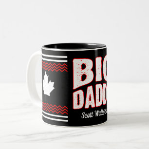 Caneca De Café Em Dois Tons Grande Pai com Mapeamento Canadiano e Seu Nome em 