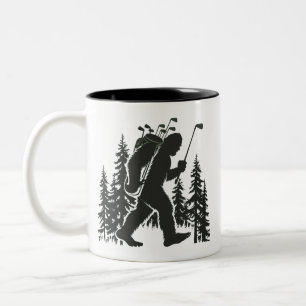 Caneca De Café Em Dois Tons Grande Pé Golfista Árvore Sasquatch Engraçado Joga