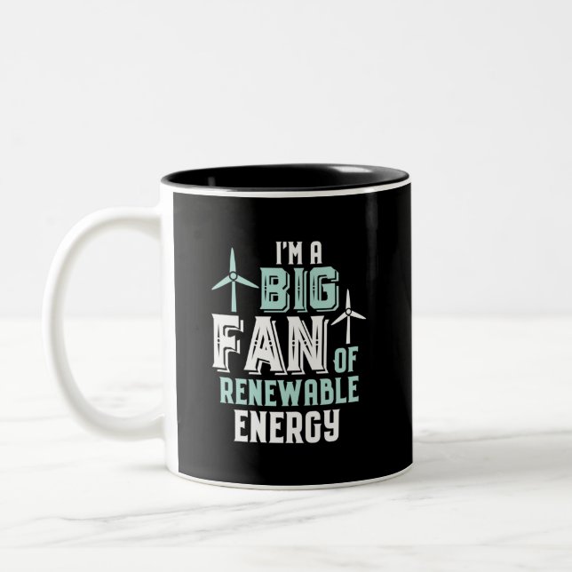 Caneca De Café Em Dois Tons Grande Ventilador de Energias Eólicas Engraçadas p (Esquerda)