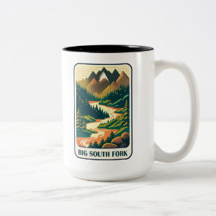 Caneca De Café Em Dois Tons Grandes Cores do Rio Fork Tennessee Kentucky