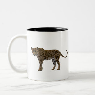 Caneca De Café Em Dois Tons Grandes Gatos Renderizando Predadores De Leopardo