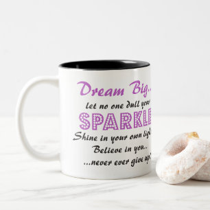 Caneca De Café Em Dois Tons Grandes ideais e deixaram ninguém maçante sua