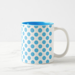 Caneca De Café Em Dois Tons Grandes pontos aqua em branco
