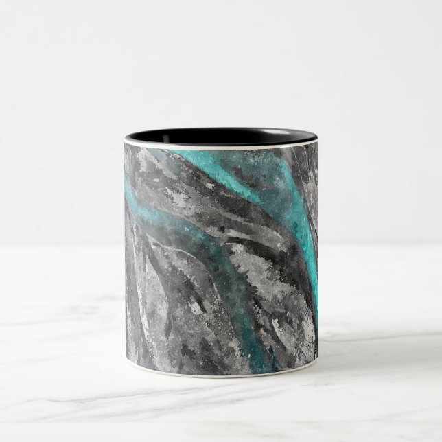 Caneca De Café Em Dois Tons Granite e Turquoise Mug (Centro)