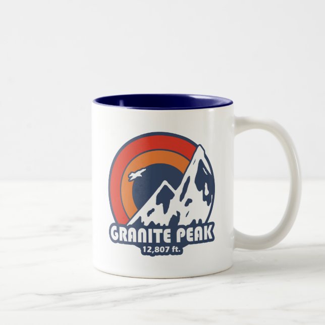 Caneca De Café Em Dois Tons Granite Peak Montana Sun Eagle (Direita)