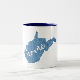Caneca De Café Em Dois Tons Grão de madeira da casa da Virgínia Ocidental