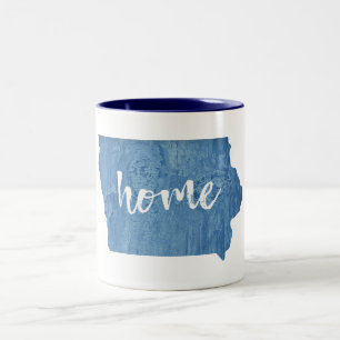 Caneca De Café Em Dois Tons Grão de Madeira de Casa de Iowa