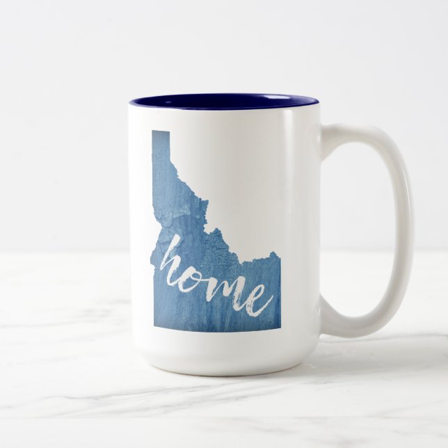 Caneca De Café Em Dois Tons Grão de Madeira de Casa em Idaho (Direita)