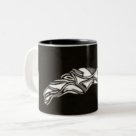 Caneca De Café Em Dois Tons Graphic Line Art Mug