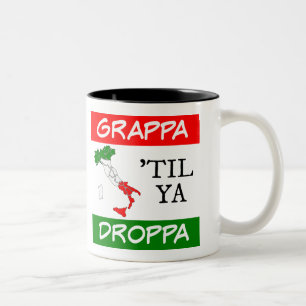 Caneca De Café Em Dois Tons Grappa Til Ya Droppa Itália Mapa de Sinalizador