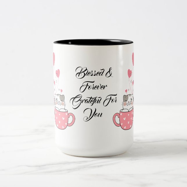 Caneca De Café Em Dois Tons Grateful Heart Mug Perfect Gift Para Hubby, Esposa (Centro)