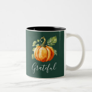 Caneca De Café Em Dois Tons Grateful Orange Pumpkin Green