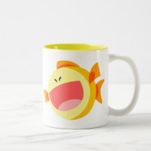 Grátis e Felizes Cartoon Fish Mug