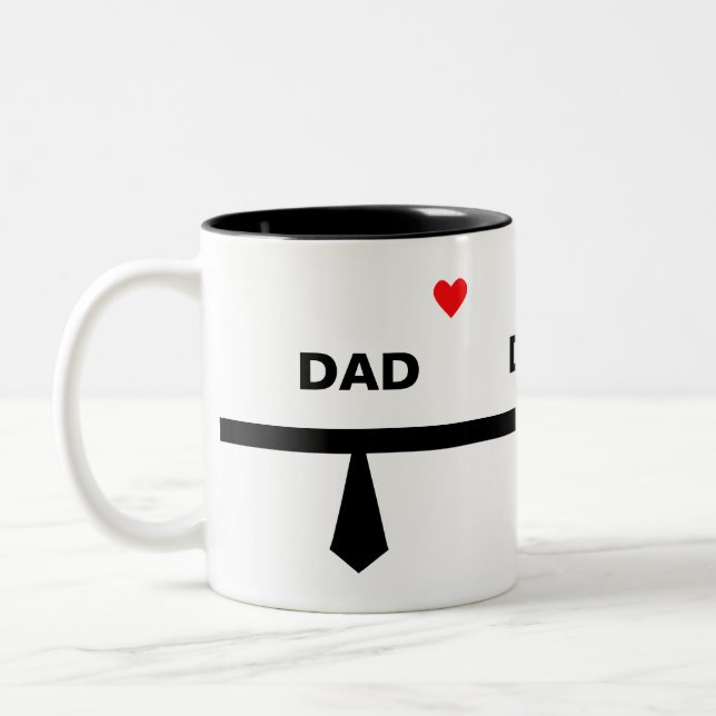 Caneca De Café Em Dois Tons Gravata Moderna para Pai em Preto e Branco (Esquerda)