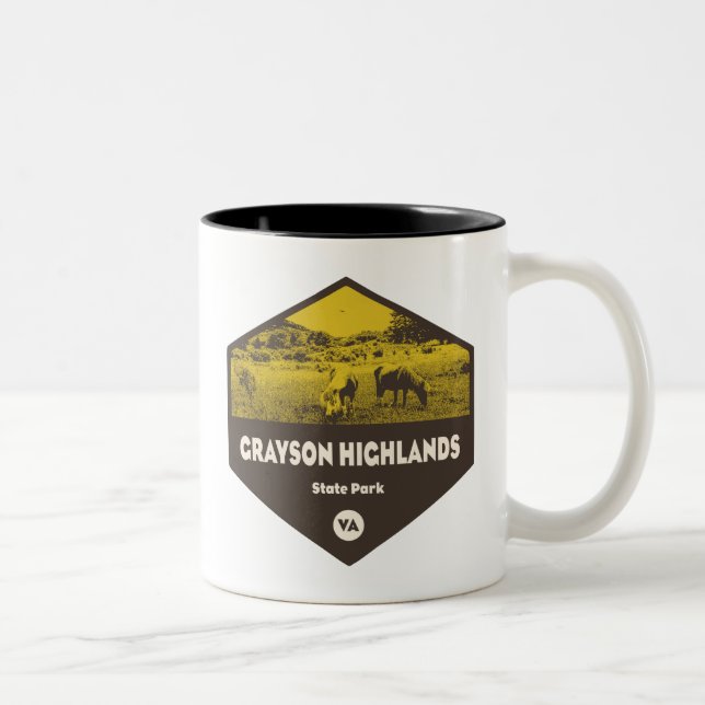 Caneca De Café Em Dois Tons Grayson Highlands State Park Virginia (Direita)