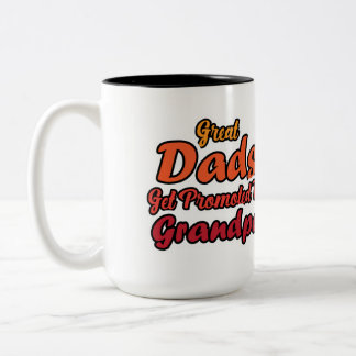 Caneca De Café Em Dois Tons Great Dads Get Promoted To Grandpa Retro Typograph