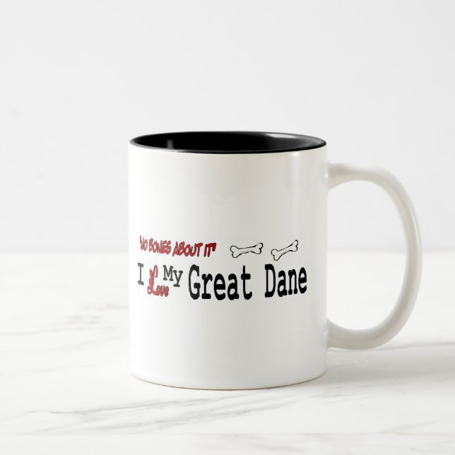Caneca De Café Em Dois Tons Great Dane (I Love) (Direita)