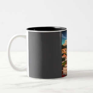 Caneca De Café Em Dois Tons Grécia de Atenas à Noite