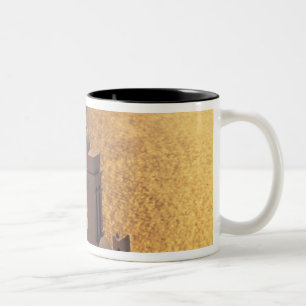 Caneca De Café Em Dois Tons Grécia, Ilhas Cíclades, Santorini, Thira,