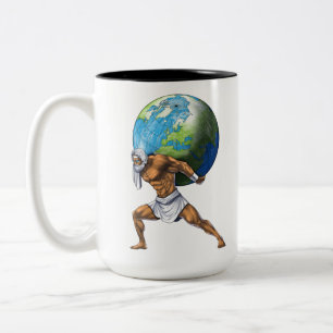 Caneca De Café Em Dois Tons Greek Mythology God Atlas