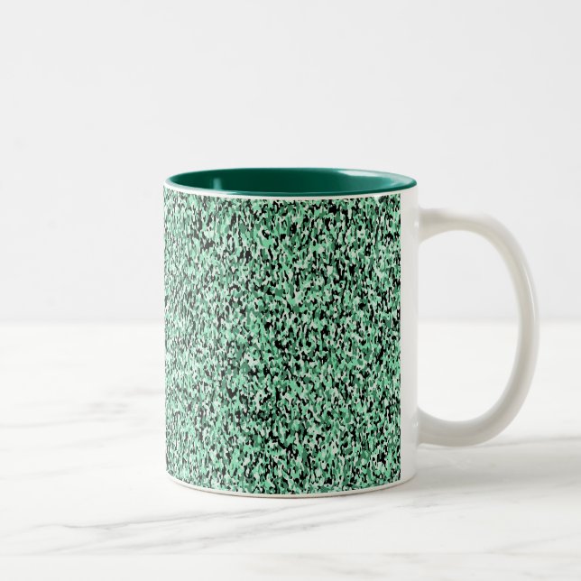 Caneca De Café Em Dois Tons Green Micro Camo Pattern Mug (Direita)