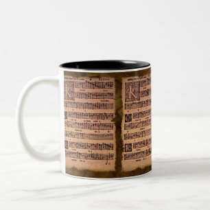 Caneca De Café Em Dois Tons Gregorian Chant Music Sheet Bebendo Mug