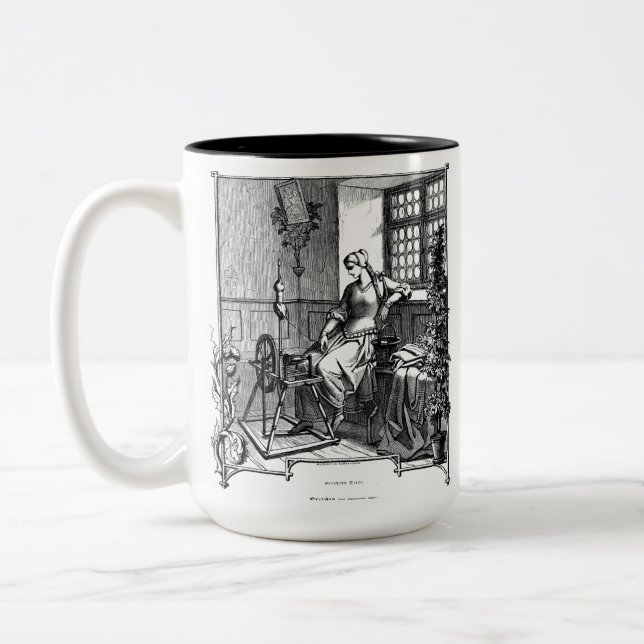 Caneca De Café Em Dois Tons Gretchen em sua roda de giro apenas 1850 (Esquerda)