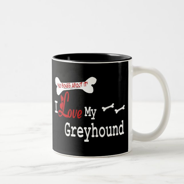 Caneca De Café Em Dois Tons Greyhound (I Love) (Direita)