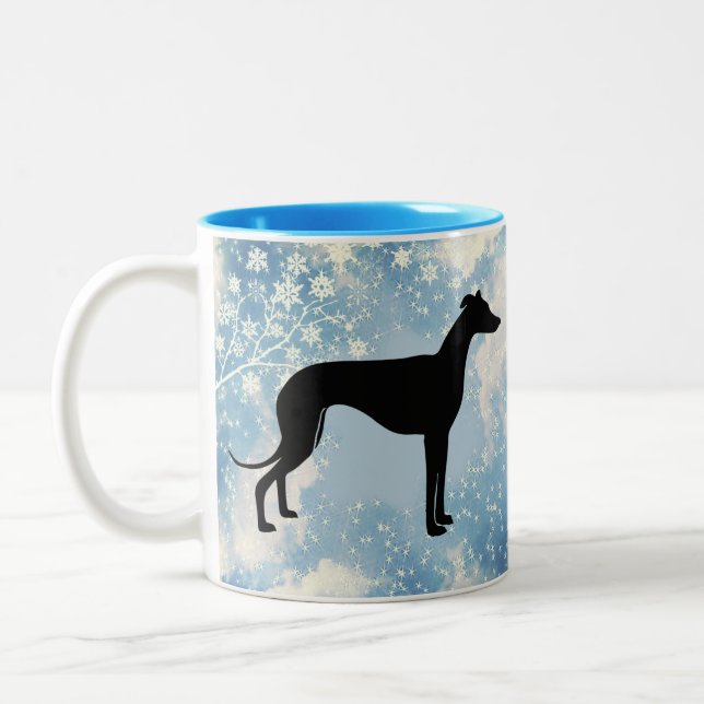 Caneca De Café Em Dois Tons Greyhound Inverno  (Esquerda)