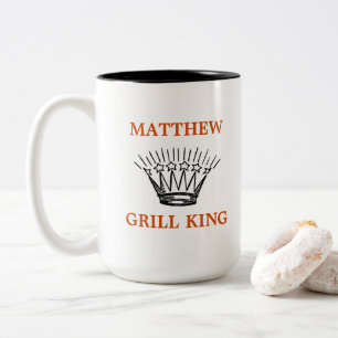 Caneca De Café Em Dois Tons Grill King Personalizado Funny