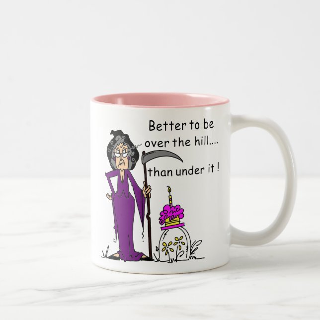 Caneca De Café Em Dois Tons Grim Reaper Birthday Humor (Direita)