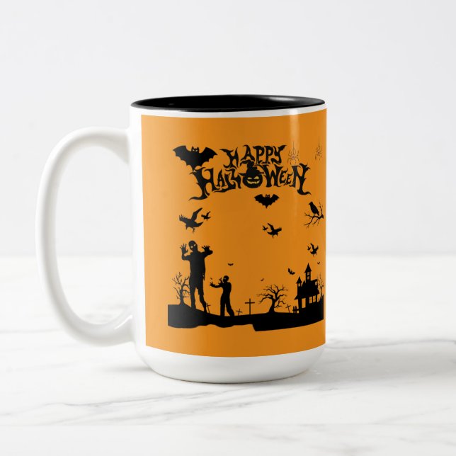 Caneca De Café Em Dois Tons Grim Spirits Rising laranja (Esquerda)