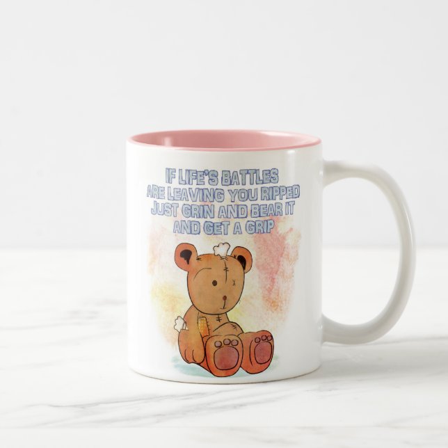 Caneca De Café Em Dois Tons grin e aguente (Direita)