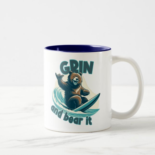 Caneca De Café Em Dois Tons Grin E Bear (Direita)