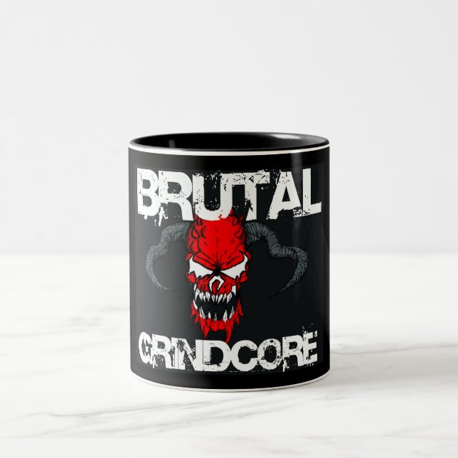 Caneca De Café Em Dois Tons Grindcore brutal (Centro)