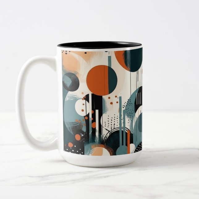 Caneca De Café Em Dois Tons Groove Escandinavo (Esquerda)