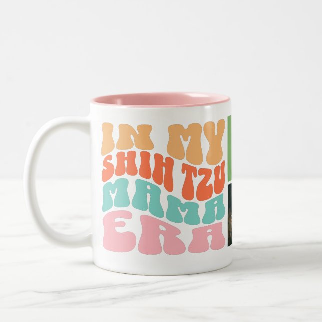 Caneca De Café Em Dois Tons Groovin My Shih Tzu Mama Era 3 foto (Esquerda)