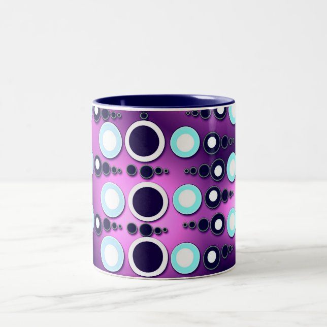 Caneca De Café Em Dois Tons Groovy Disco Dots Mug (Centro)