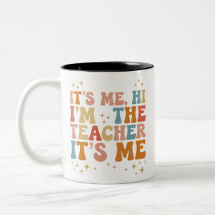 Caneca De Café Em Dois Tons Groovy É Eu Olá Eu Sou O Professor É Eu Escola