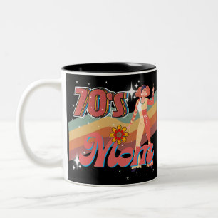 Caneca De Café Em Dois Tons Groovy Mãe Retro Vintage Funky