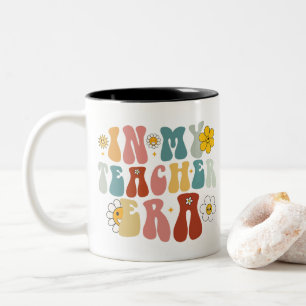 Caneca De Café Em Dois Tons Groovy na Minha Era de Professora Volta às Aulas P